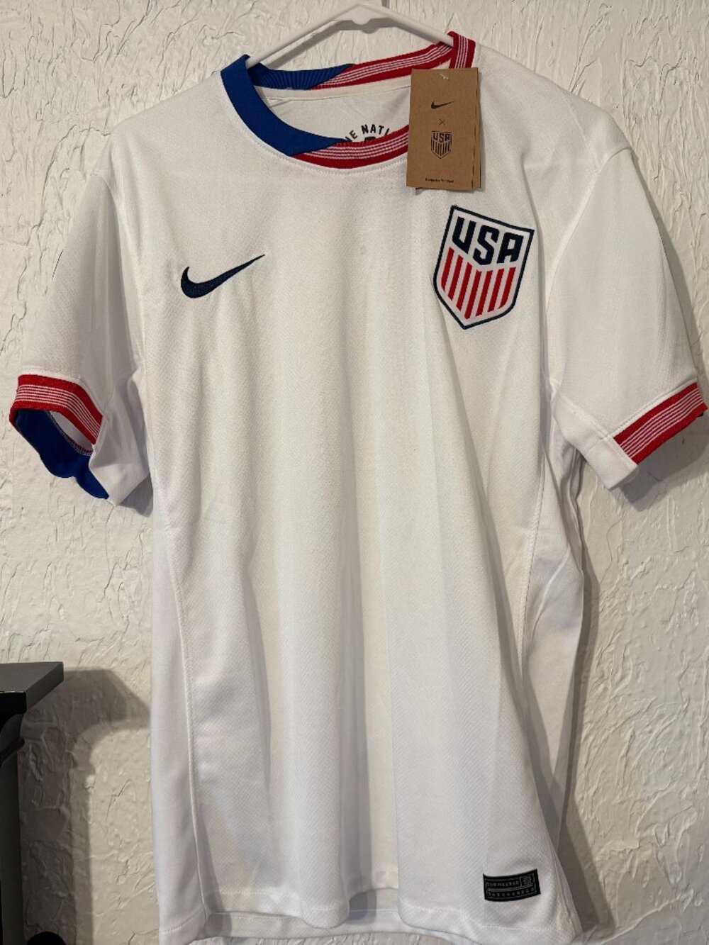 Nike USA National Team Kit Copa 2024 Futbol Soccer Jersey White Mens Size Medium